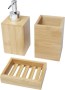 Hedon 3-częściowy bambusowy zestaw do łazienki - Natural z nadrukiem logo
