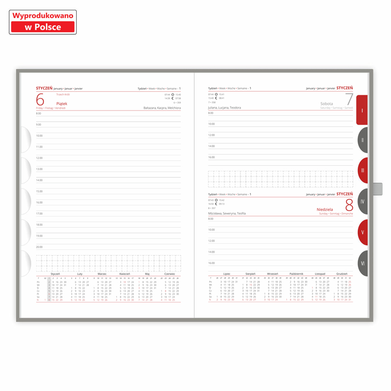 Kalendarz książkowy FIRMOWY A5  z gumką - Vivella