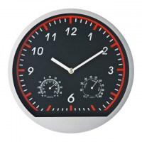 Plastikowy zegar ścienny Bagio z logo